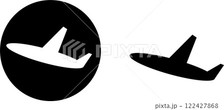 飛行機 ピクトグラム マーク アイコン 出発セット 飛行機 ピクトグラム マーク アイコン 出発セット 122427868