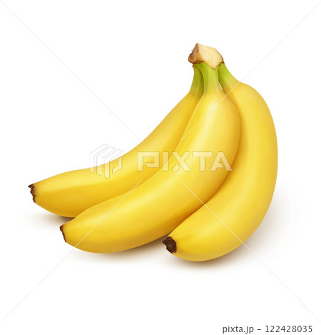 バナナ イラスト リアル 白バック 122428035