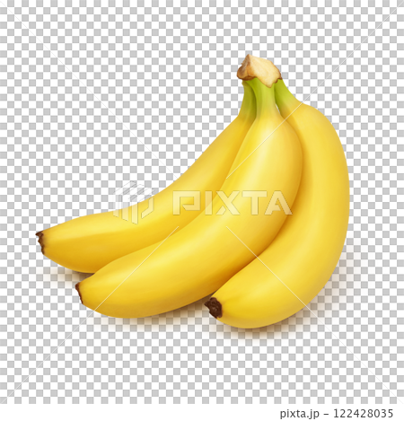 バナナ イラスト リアル 白バック 122428035