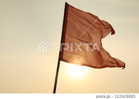 Flag waving on a boat 122428085