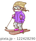 スキーをする女の子 122428290