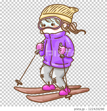 Girls skiing Girls skiing 122428290
