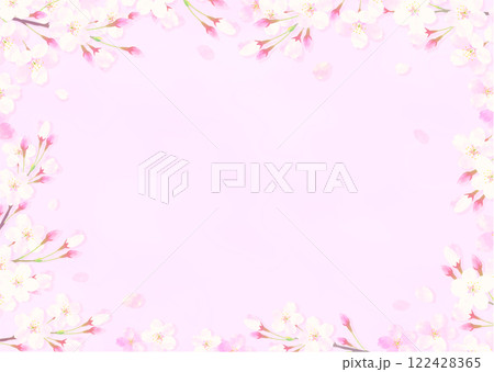 風に舞う桜の花びらの背景イラスト 風に舞う桜の花びらの背景イラスト 122428365