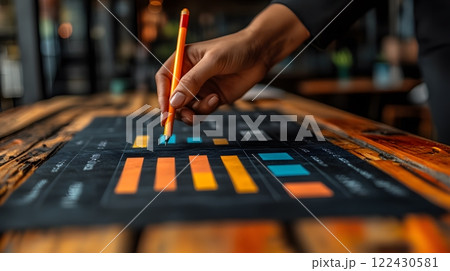 Professionals evaluating competitor strengths and weaknesses, documents and screens showing SWOT analysis, innovative business setting Professionals evaluating competitor strengths and weaknesses, documents and screens showing SWOT analysis, innovative business setting 122430581