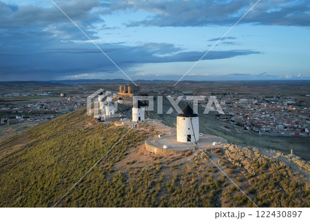 Aerial view  of Windmills of Consuegra, Spain 122430897