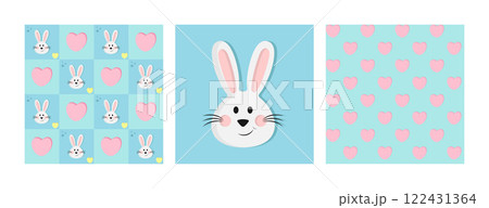 Easter Bunny and Hearts Pattern Set Easter Bunny and Hearts Pattern Set 122431364