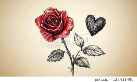 illustration of beautiful red rose illustration of beautiful red rose 122431490