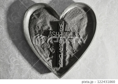 Ash Wednesday. Ashes Heart Cross 122431860