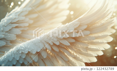 Pure And Ethereal, Angelic Wings In Shimmering Shade Of White 122432789