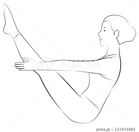 ヨガ「舟のポーズ」 122433865