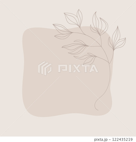 A square beige shape with a faint botanical outline wrapping around the edges, creating a soft, minimalistic look. A square beige shape with a faint botanical outline wrapping around the edges, creating a soft, minimalistic look. 122435219