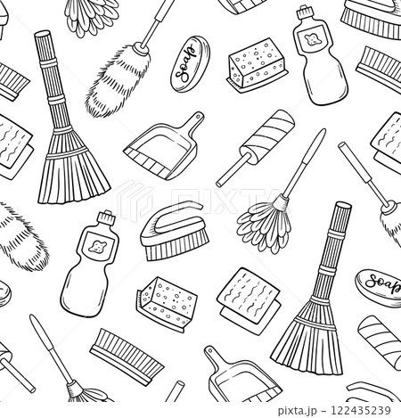 Seamless pattern with cleaning tools Seamless pattern with cleaning tools 122435239