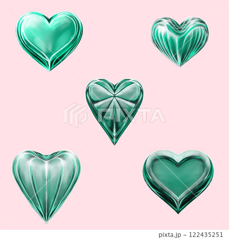 Set of abstract hearts for love's holiday, birthday, wedding and Valentine's day.  122435251