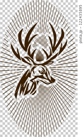 輝く鹿のトライバルマーク 122435895