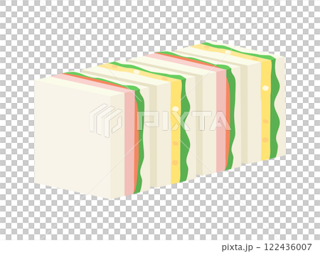 四角形のサンドイッチのイラスト 122436007