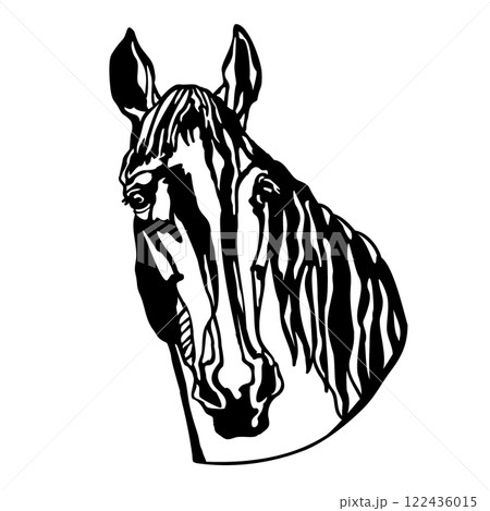 Stencil of horse illustration template vector Stencil of horse illustration template vector 122436015