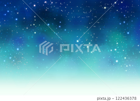 明るい青の星の舞う背景 122436378