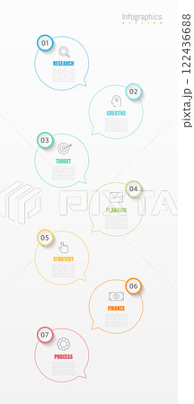 Infographic 7 options design elements for your business data. Vector Illustration. 122436688