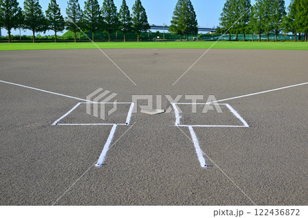 綺麗に整備された草野球場　荒川河川敷　 122436872