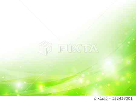 緑色曲線とキラキラ背景 122437001