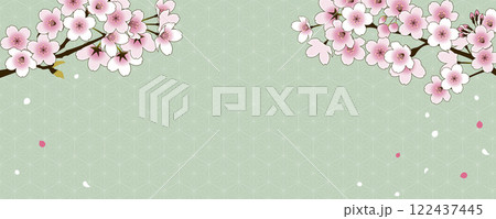 桜の背景素材(春、4月、花見、花吹雪、新生活、和風、レトロ) 桜の背景素材(春、4月、花見、花吹雪、新生活、和風、レトロ) 122437445