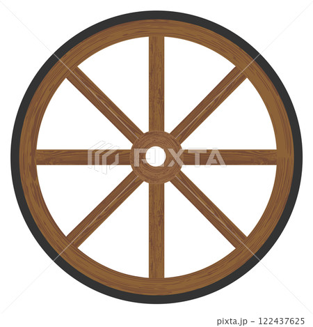 vintage wooden wheel vector icon 122437625