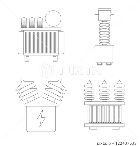 high voltage electrical transformer icon high voltage electrical transformer icon 122437635