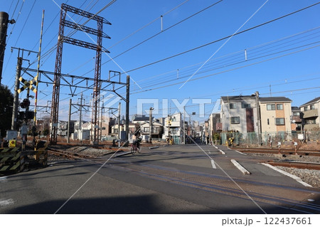 南武線浜川崎支線 小田第三踏切の線路のある風景(神奈川県川崎市川崎区渡田山王町) 南武線浜川崎支線 小田第三踏切の線路のある風景(神奈川県川崎市川崎区渡田山王町) 122437661