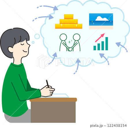 イメージしたことをノートにアウトプットする人 イメージしたことをノートにアウトプットする人 122438154