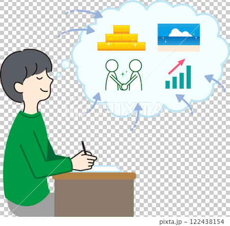 イメージしたことをノートにアウトプットする人 イメージしたことをノートにアウトプットする人 122438154