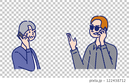 オレオレ詐欺の電話に出て不安になるおばあさん 122438712