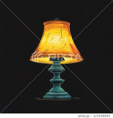 the AI Image Generator, Vintage Style Table Lamp With Warm Yellow Light 122438845