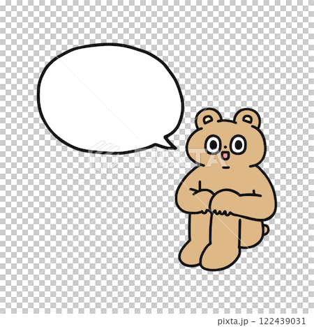 坐著的滑稽熊與講話泡泡 122439031
