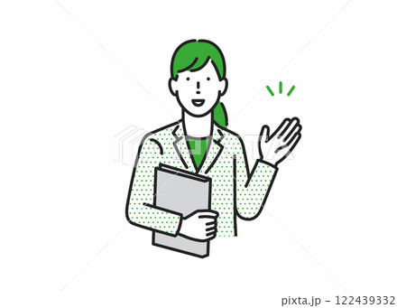 ご案内をするスーツを着たビジネス女性 122439332