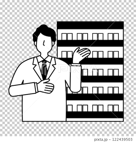 マンションと男性 122439503