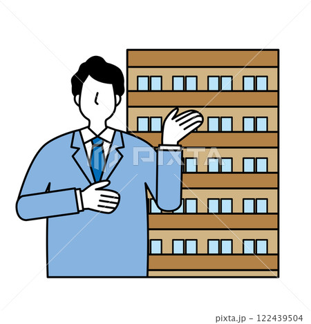 マンションと男性 122439504