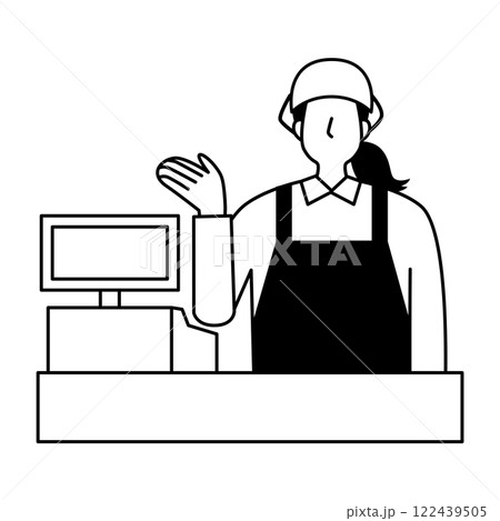 レジ担当の女性 122439505