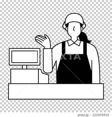 レジ担当の女性 122439505