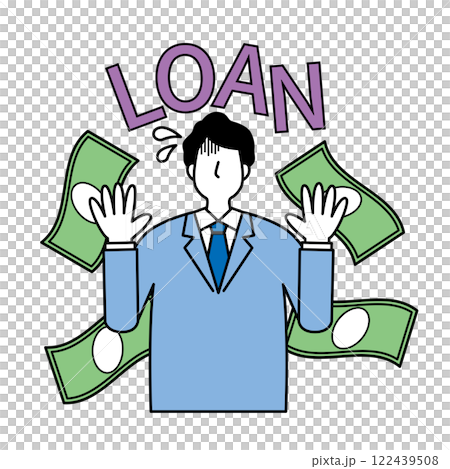 Man struggling with loan Man struggling with loan 122439508