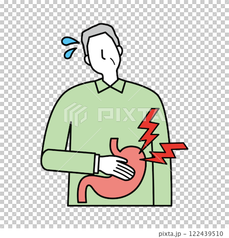 Elderly man with stomach ache Elderly man with stomach ache 122439510