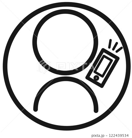 スマートフォンを使用するシンプルな人物のピクトグラム ブラック スマートフォンを使用するシンプルな人物のピクトグラム ブラック 122439534