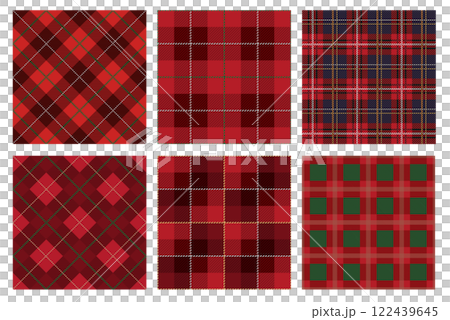 縦横両方向にシームレスなタータンチェックのセット 122439645