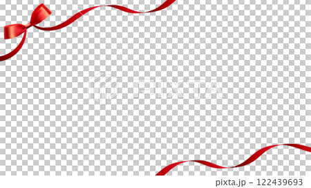 Elegant red ribbon frame and bow - decorative border design Elegant red ribbon frame and bow - decorative border design 122439693
