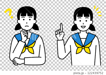 Thinking of ideas / Inspirational female student set 122439752