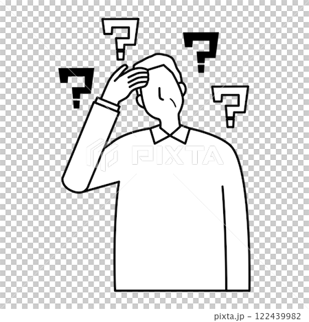 An elderly man who cannot remember 122439982