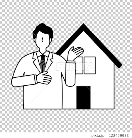 住宅を販売する男性 122439988