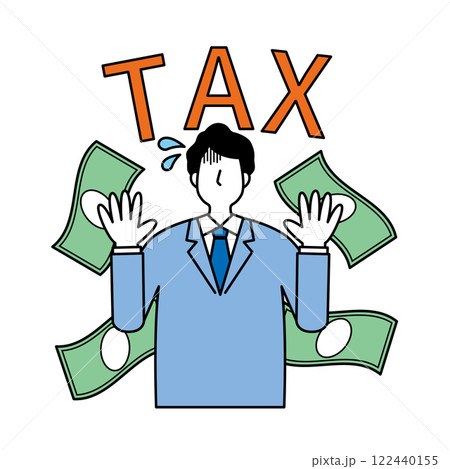税金に驚く男性 122440155