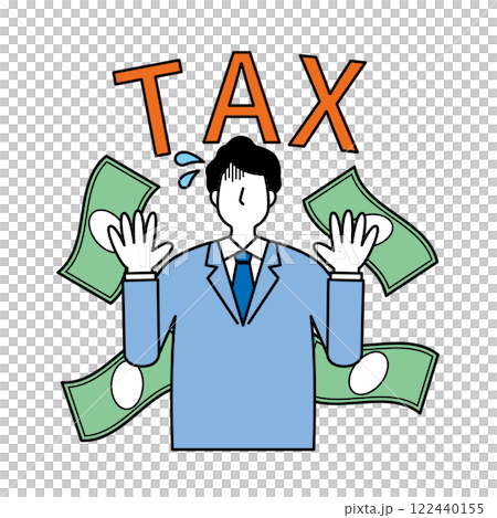 税金に驚く男性 122440155