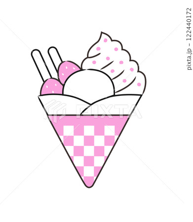 イラスト素材:かわいくて美味しそうなクレープ_アイコン イラスト素材:かわいくて美味しそうなクレープ_アイコン 122440172