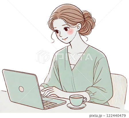 パソコンで仕事をする女性 122440479